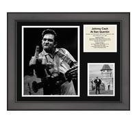 Framed Johnny Cash at San Quentin 11"x14" Music Three Photo Collage