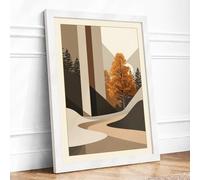 Framed Landscape Minimalist Framed Wall Art Print A1 (84.1×59.4cm) White, Wall Decor for Living Room, Bedroom, Office & Home, Ready to Hang, Art Gift