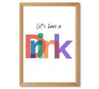 Framed Let's Have a Drink Poster Canvas Print Art Modern Minimalist Aesthetic Art Print Pictures Painting Wall Decor for Living Room Home Decor Trendy Funky Bar Decoration (Wood Framed,12L x16W)