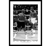 Framed Marvin Hagler v Sugar Ray Leonard 1987 Middleweight Boxing 42x30cm Photo Memorabilia