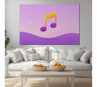 Framed Minimalist Music Notes Modern Canvas Wall Art Painting 120 x 60 cm, Canvas Prints Pictures Artwork for Study Room Home Office Decoration