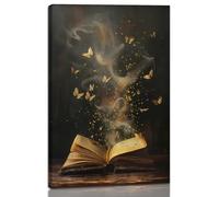 Framed Moody Victorian BookishCanvas Wall Art Dark Academia Library Canvas Wall Decor Picture Painting Artwork Vintage Dark Academia Bookish Decor Wall Art Print for Gallery Library Bookstore