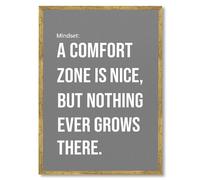 Framed Motivational Quote Poster Canvas Print Art Modern Wall Art Painting Nothing Grows Trendy Pictures Office Dorm Room Wall Decor Decoration Art Print Wall Decoration (Gold Framed,12L x16W)
