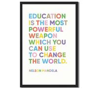 Framed Nelson Mandela Quote Poster Canvas Print Modern Aesthetic Quote Poster Wall Art for Living Room, Office, Apartment Wall Decor Pictures (Black Framed,12L X16W)