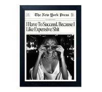 Framed New York Trends Wall Art Black And White Bedroom Decor Girl Room Decor Retro Newspaper Posters Fashion Magazine Headline Aesthetic Print
