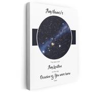 Framed Occasions Custom Star Map Personalised Night Sky Wall Art Picture - Birthday Night Sky - The Day You Were Born Gift Idea and Keepsake or Wall Art - Canvas 8x12 12x16