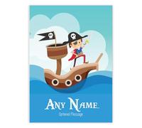 Framed Occasions Pirate Wall Art Nursery Decor Gifts for Boys - Pirate Poster for Boys Bedroom - Birthday Christening - Wall Art Keepsake for Son Grandson - A3 A3 A4 Print Only