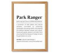 Framed Park Ranger Definition Poster Canvas Print Art Minimalist Aesthetic Wall Art Pictures Painting Wall Decor Elegant Home Decor Office Dorm Room Decoration (Wood Framed,12L x16W)