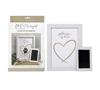 Framed Pet Safe Non-toxic Paw Print Ink Pad Kit - Capture Precious Memories of Your Beloved Pet's Paw Prints, Mess-Free & Easy-to-Use with White Wooden Frame - Ideal for First Prints or Keepsakes