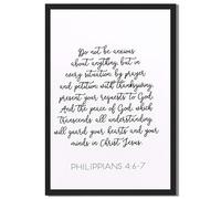 Framed Philippians 467 Poster Canvas Print Art Wall Decor Religious Scripture Art Print Painting Pictures for Living Room Bedroom Home Decor (Black Framed,16" Lx24 W)