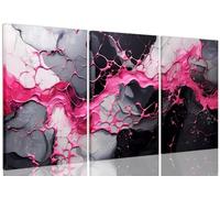 Framed Pink Abstract Wall Art for Living Room Set of 3 - Modern Elegance Picture Print Canvas Posters Wall Decor, Colorful Marble Art for Bedroom, Office, Home Decor 12x16inch