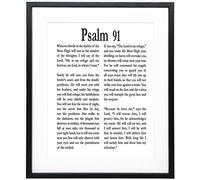 Framed Psalm 91 Print Psalm Poster Psalm Wall Art/Psalms 91 Christian Wall Decor, Religious Gift Poster Salmo 91, Bible Verse Bedroom Decor/Office Wall Decor & Home Decor (11 x 14, White)