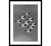 Framed RAF English Electric Lightnings in Formation 1964 Aviation Photo Memorabilia