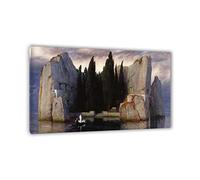 Framed. Remedios Varo Famous Paintings, Isle of the Dead' Reproduction Posters and Prints. Canvas Wall Art picture for Home Decor 40x64cm(15.7x25.2in) Framed