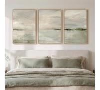 Framed Sage Green Abstract Landscape Wall Art for Bedroom, 3 Piece 16x24 In | Minimalist nature pictures, Canvas prints, Wood frame, Modern wall paintings, Wall decor for living room dining room hallway
