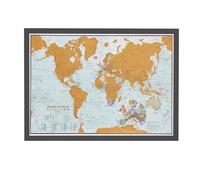 Framed Scratch The World® Travel Map - 42 x 29.7 cm - Black Wood Frame | Maps International - 60 Years + of map Making - Most Detailed Map Gift