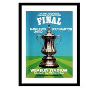 Framed Southampton FC 1976 FA Cup Final Programme Cover 46x30cm Print Memorabilia