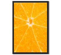 Framed Vibrant Fresh Orange Slice Autumn Poster Canvas Print Art Modern Minimalist Aesthetic Wall Art Painting Pictures Wall Decor Stunning Art Print Home Decor (Black Framed,8" Lx10 W)