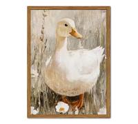 Framed Vintage Duck Canvas Wall Art, Rustic Farmhouse Animal Pictures Wall Decor, Country Nature Paintings Prints Aesthetic Home Decor for Living Room Kitchen Bathroom 16x24 inch