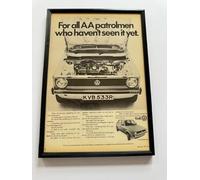 Framed Vintage Wall Art Advert Print Poster, VW Golf MK1, 1977, 30cm x 22cm