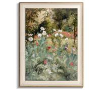 Framed Vintage Wall Art Decor, Canvas Wall Art Room Decor Vintage Still Life Flower Art Prints, Farmhouse Wall Decor Poppy Canvas Oil Painting, Rustic Botanical Floral Wall Decor Pictures, Landscpae
