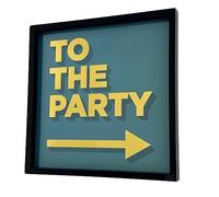 Framed Wall Art Green To The Party Square Retro Funky 70s Bold Typography Print