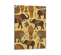 Framed Wall Art Painting 8x10 Inch Africa Elephant Canvas Wall Print Pictures Decorative Artwork Custom Painting Vintage Home Decor for Bedroom Living Room Office