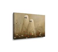 Framed Whimsical ghost in wildflower meadow digital art,decor for Halloween Indoor Decor for Home Offices Living Room Bedroom Dining Room farmhouse 30x40cm-Framed