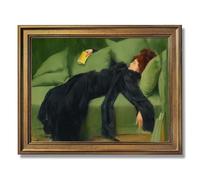 Framed Woman Relaxing with Book Poster Canvas Print Art,Elegant Wall Art Painting Pictures, Vintage Home Decor,Decoration,Wall Decoration for Living Room Bedroom Apartment (Retro Framed,12L x16W)