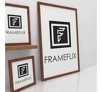 FrameFlix Dark Teak 12x10 Inch Thin Picture Photo Frame Wall Hanging Wood Effect