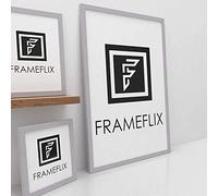 FrameFlix Light Grey 7x7 Inch Thin Picture Photo Frame Wall Hanging Free Standing Wood Effect
