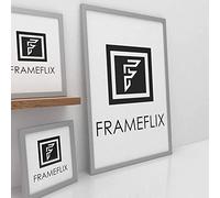 FrameFlix Silver 11x9 Inch Thin Picture Photo Frame Wall Hanging Wood Effect