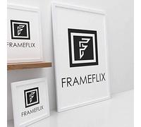 FrameFlix White 11x11 Inch Thin Picture Photo Frame Wall Hanging Wood Effect