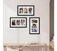 FrameHub Triple Aperture Photo Collage Frame - Fits 6x4, 7x5, or 8x6 Photos -Multi Colour (Black, For 3 Pictures 8"x6"