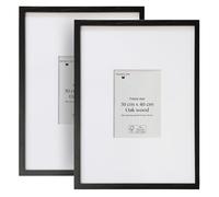 Framelane Set of 2 Photo Frame 30 x 40 cm FSC Black Oak with Scratch-Resistant and Shatterproof Acrylic Glass - Passepartout - Decorative Vertical or Horizontal Mounting