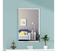 FRAMELESS 80x60cm rectangle bevelled corner Round Wall Mounted Mirror Frameless Bathroom Living Room A Must have Mirror Home Decor