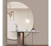 Frameless Anti-Fog Makeup Mirror 3 Color LED Lighted Vanity Mirror Touch Switch Dimmable Half-Circle Design 43''x28'' - Perfect for Beauty and Grooming
