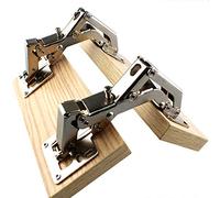 Frameless Cabinet Door Hinges - 170 Degree, Hidden, Hydraulic, Adjustable, Soft Closing, Stainless Steel Buffer Damping Wardrobe, 1 Pair (Full Coverage)
