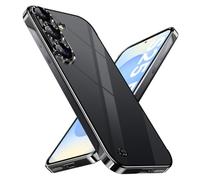 Frameless Case for Samsung Galaxy S25 Plus, Transparent Magnetic Ultra Thin Mobile Phone Case, Exposed Sides, Compatible with Mag-Safe, Scratch-Resistant Protective Case for Samsung S25 Plus 5G (Black