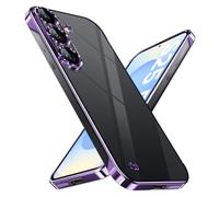 Frameless Case for Samsung Galaxy S25, Transparent Magnetic Ultra Thin Mobile Phone Case, Exposed Sides, Compatible with Mag-Safe, Scratch-Resistant Protective Case for Samsung S25 5G (Purple)