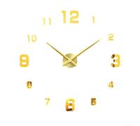 Frameless DIY Wall Clock 70cm Silent Acrylic Home Decor| Modern Large Wall Decal for Living Room Bedroom Office| Black(gold)