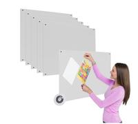 Frameless Fire-Retardant Noticeboard| Value Pack of 6 Boards in White| 800 X 540 mm| Butt Together to Cover a Wider Space| 6 Colours to Choose from - Ideal for Office, Classroom, Library