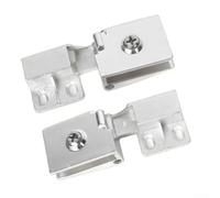 Frameless Glass Door Hinges, Gold Easy Install for Cabinet Shower Screen Wardrobe Wine Display 90 180 Degree Opening Hardware Set(Silver)