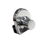 Frameless Glass Door Lock, 304 Stainless Steel, Non-Drill Clamp-On Security Latch for Sliding Cabinet, Keyless Turn Knob Operation for Office Storefront Bathroom(A)