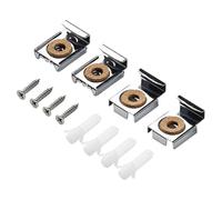 Frameless Glass Mirror Clamps, Zinc Alloy Wall Mounting Hardware Kit with Screws for 4-6mm Bathroom Office Staircase Glass Panels, 10kg Load Capacity, Silver Finish, 4 Pack
