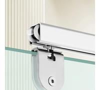 Frameless Glass Sliding Single Door Track, Quiet Smooth Glide Aluminium Rail Sliding System, Bypass Door Hardware for Home Office Partition(Silver,8m(26.2ft))