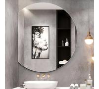 Frameless Half Moon Bathroom Mirror - 19.7in Semicircle Wall Decor Explosion-Proof Safety Ideal for Living Room Bedroom & Entryway - Stylish & Durable Design