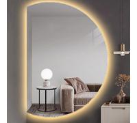 Frameless Integrated Full-Length Mirror with Touch Switch & Anti-Fog Function 3 Color Lights Wall-Mounted 100cm - Perfect for Stylish Bathrooms & Dressing Rooms