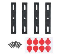 Frameless License Plate Mount - Pack of 4 Invisible License Plate Bracket Hold with 8 Screws | Weather-Resistant Number Plate Holder with 8 Bumper Stickers | Trailer Number Plate Holder for