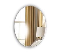 Frameless Oval Bathroom Glass look Acrylic Mirror - Lightweight Shaving Mirror